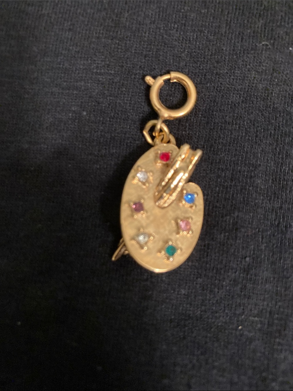 Monet Gold Tone Artist Palette Charm